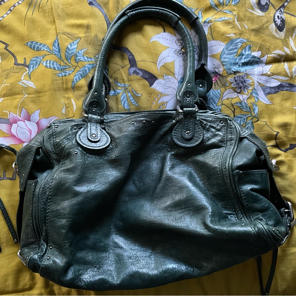 Chloe Dark Green Leather Shoulder Bag
